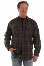 Load image into Gallery viewer, SCULLY- WOOL BLEND SHIRT CHARCOAL OR BLACK PLAID
